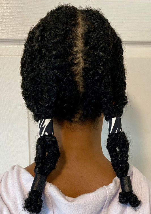 Large Hair Cuffs for Dreads & Braids, Fabric Covered, Adjustable, Black