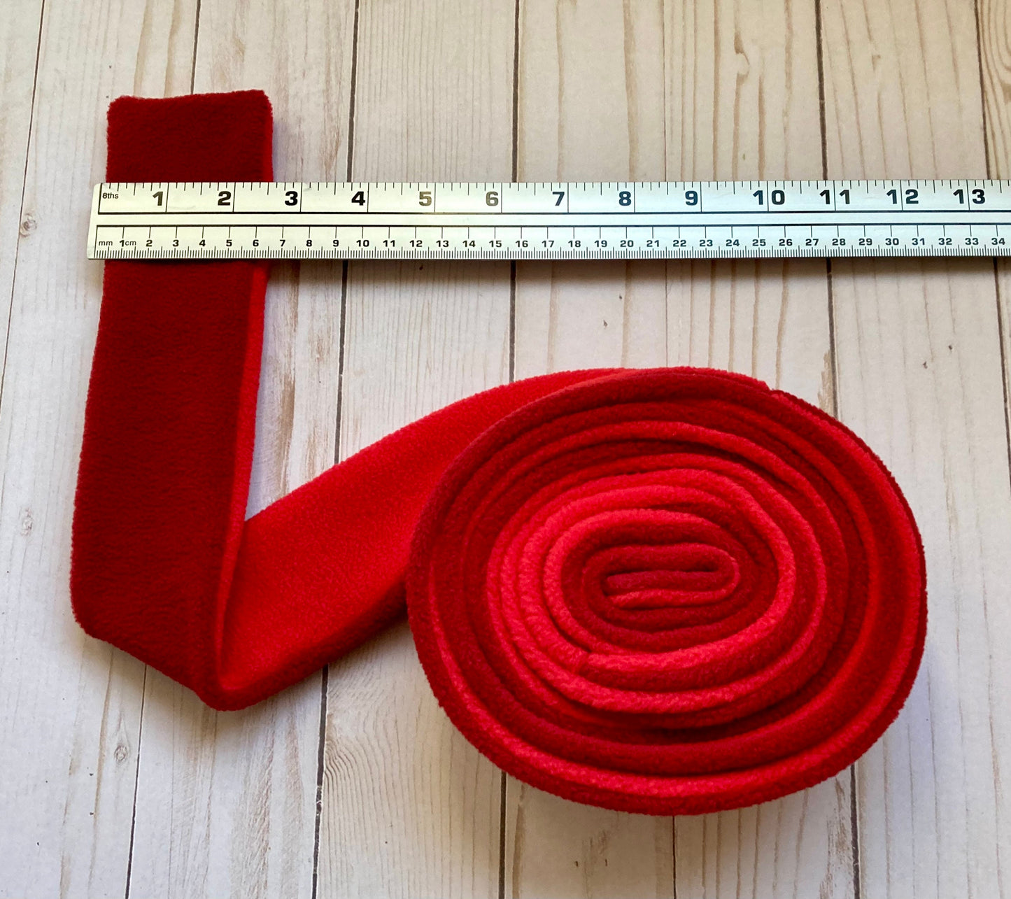 Skinny Fleece Scarf with Red Two Tone Design