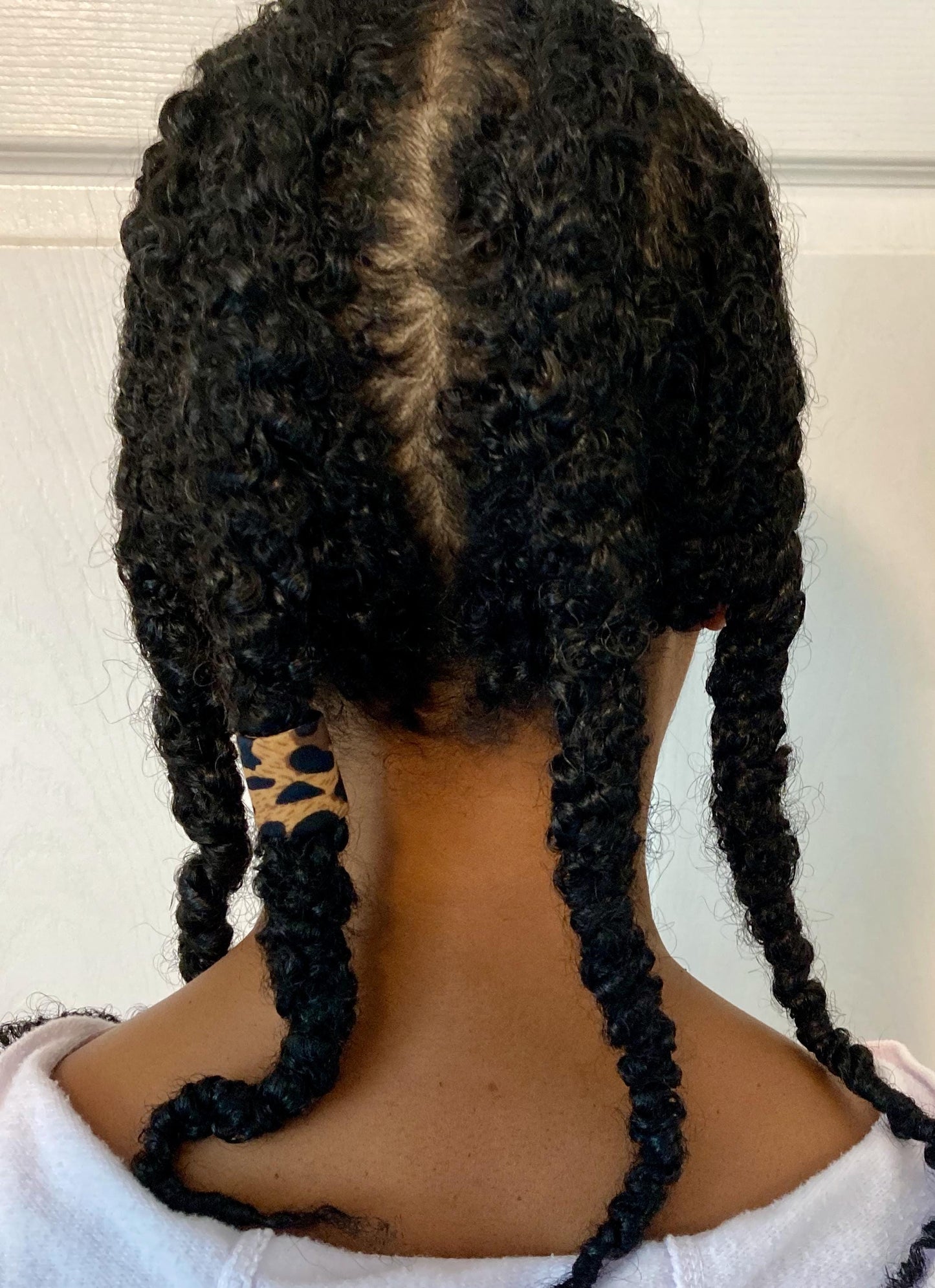 Large Hair Cuffs for Braids & Locs, Fabric Covered, Adjustable, Leopard Print