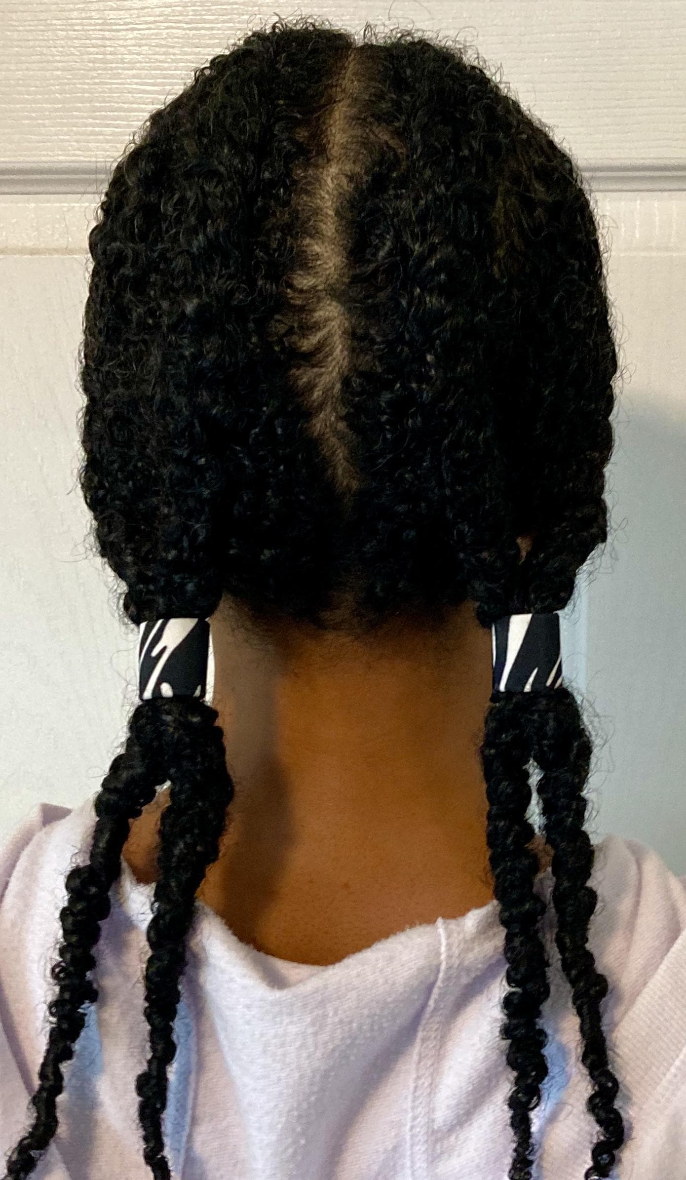 Large Hair Cuffs for Braids & Twists, Fabric Covered, Adjustable, Zebra Print
