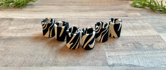 Large Hair Cuffs for Braids & Twists, Fabric Covered, Adjustable, Zebra Print