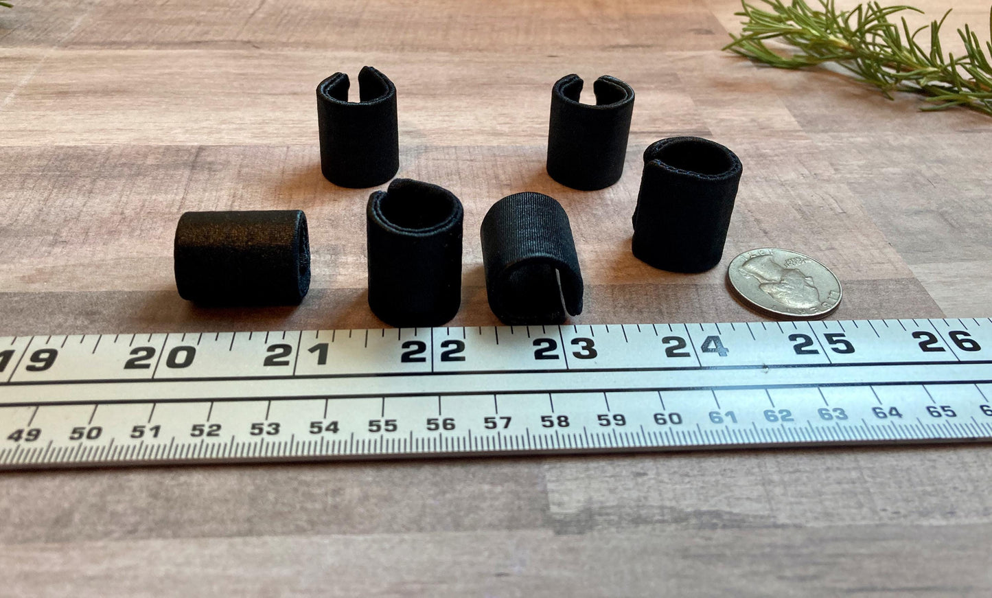 Large Hair Cuffs for Dreads & Braids, Fabric Covered, Adjustable, Black