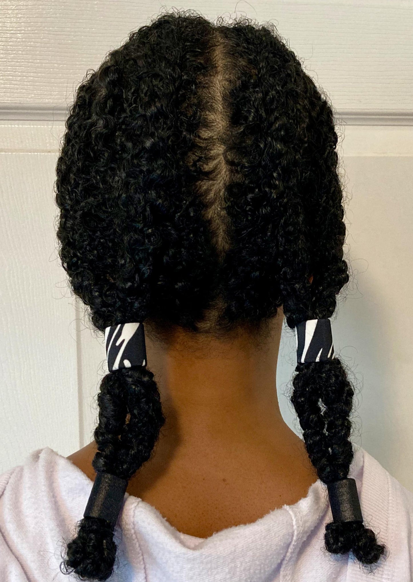 Large Hair Cuffs for Dreads & Braids, Fabric Covered, Adjustable, Black