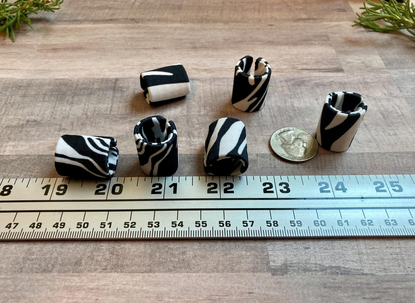 Large Hair Cuffs for Braids & Twists, Fabric Covered, Adjustable, Zebra Print