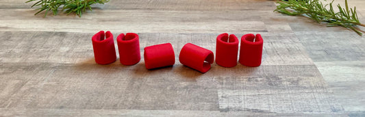Large Hair Cuffs for Braids & Updos, Fabric Covered, Adjustable, Red