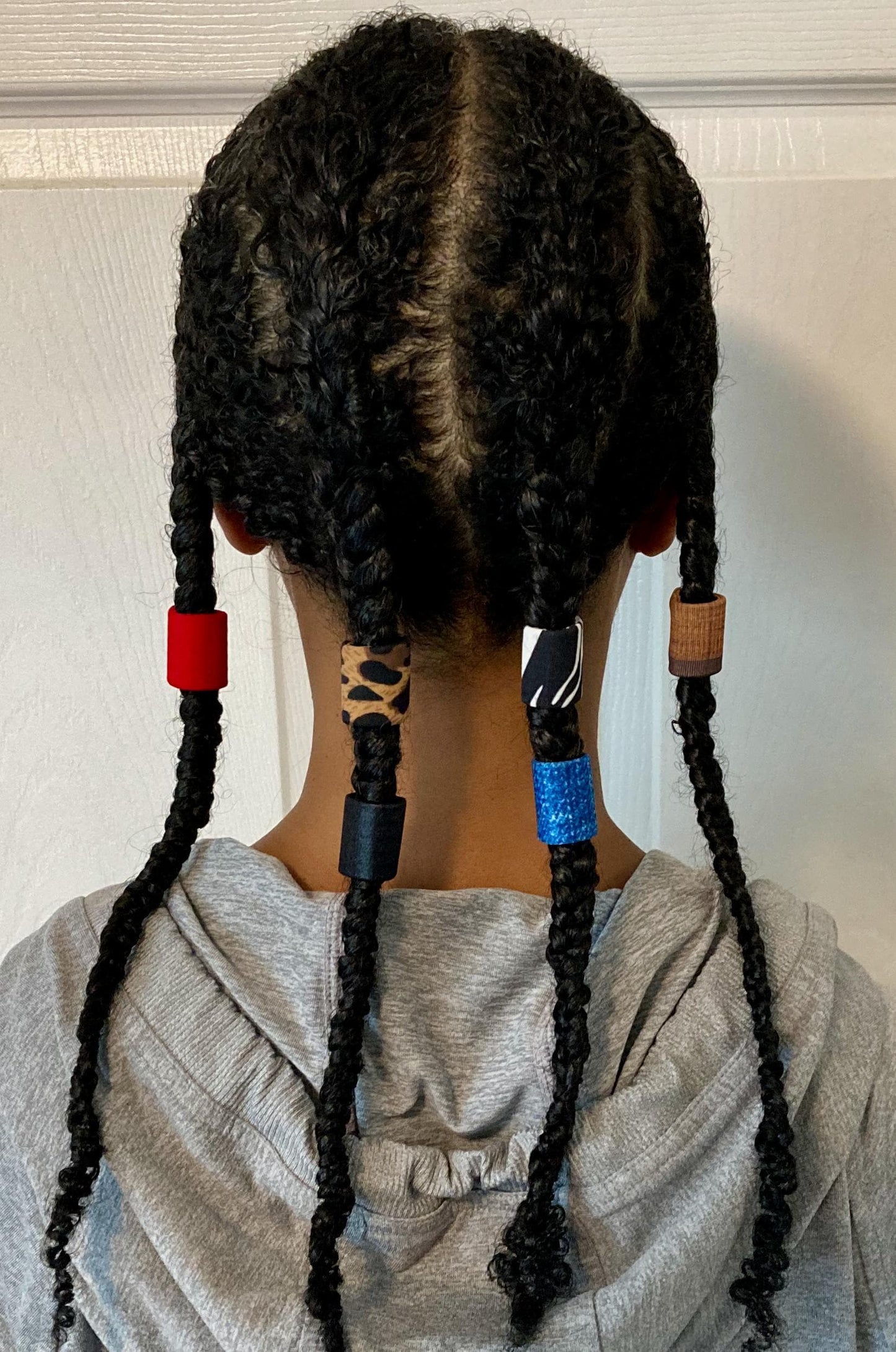 Large Hair Cuffs for Natural Hairstyles & Updos, Fabric Covered, Adjustable, 6-Pack