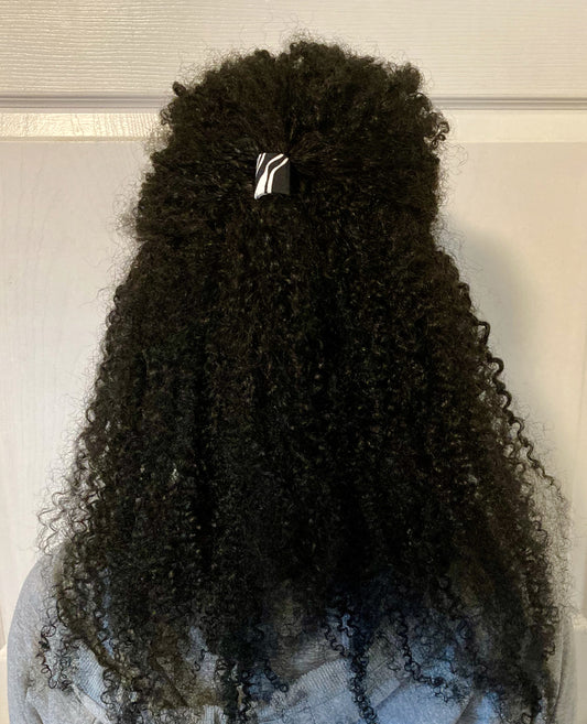 Large Hair Cuffs for Braids & Twists, Fabric Covered, Adjustable, Zebra Print